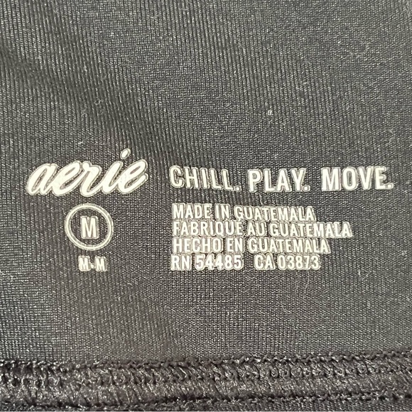 Aerie Chill. Play. Move. Black Mesh Panel Leggings - Size M - Picture 3 of 12